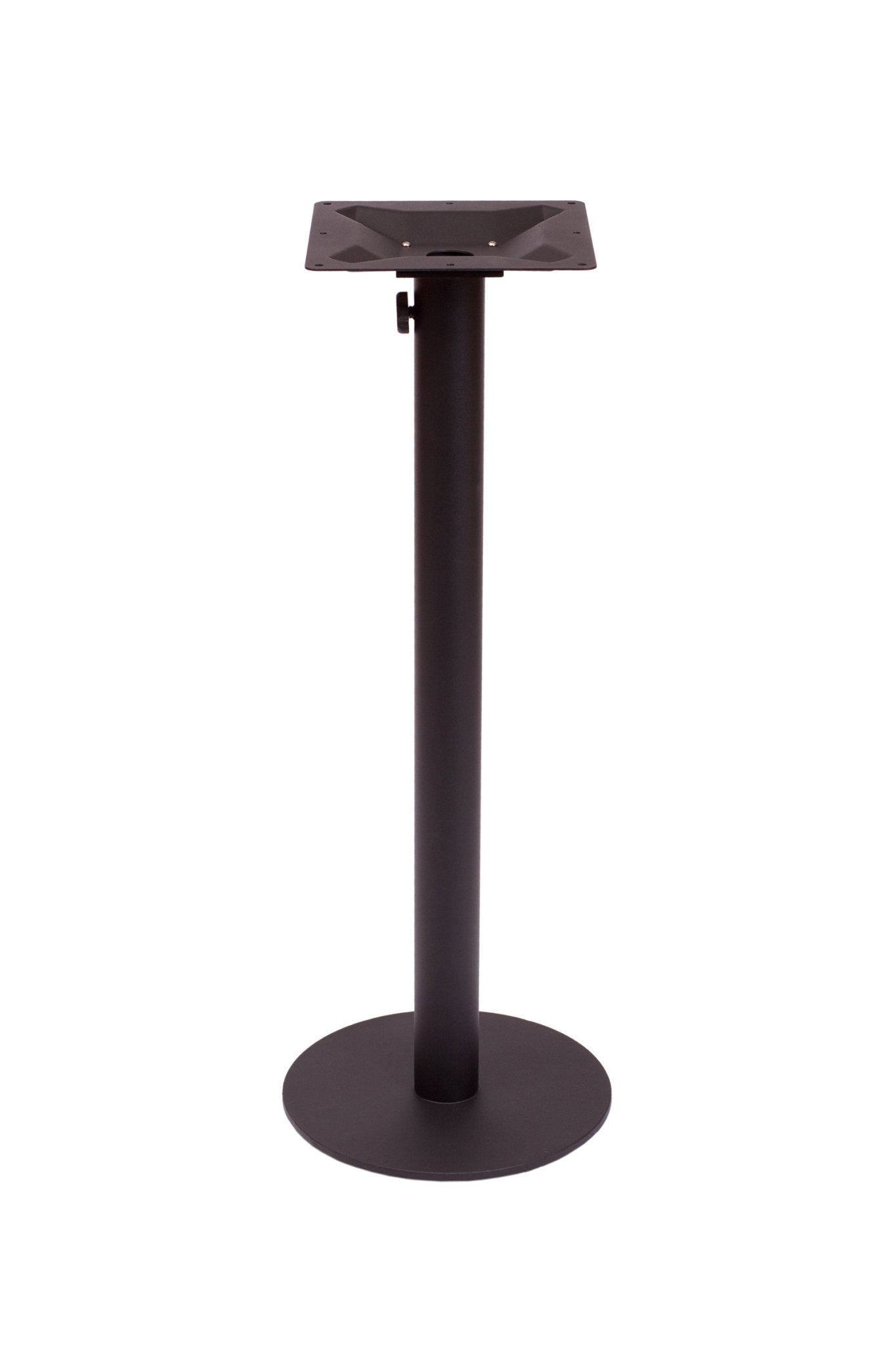 BFM Seating Margate 20" Round Bar Height Base - Zinc Plated Cast Iron Bottom, Stainless Steel Column - Umbrella Compatible (BFM - PHTB20R) - SchoolOutlet