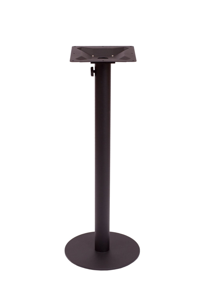 BFM Seating Margate 20" Round Bar Height Base - Zinc Plated Cast Iron Bottom, Stainless Steel Column - Umbrella Compatible (BFM - PHTB20R) - SchoolOutlet