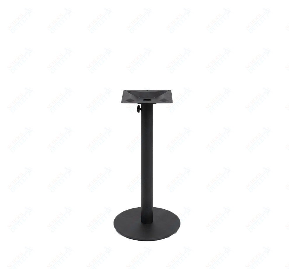 BFM Seating Margate 20" Round Base Bar Height - Zinc Plated Cast Iron Bottom, Stainless Steel Column - Umbrella Compatible 41"H (BFM - PHTB20R) - SchoolOutlet