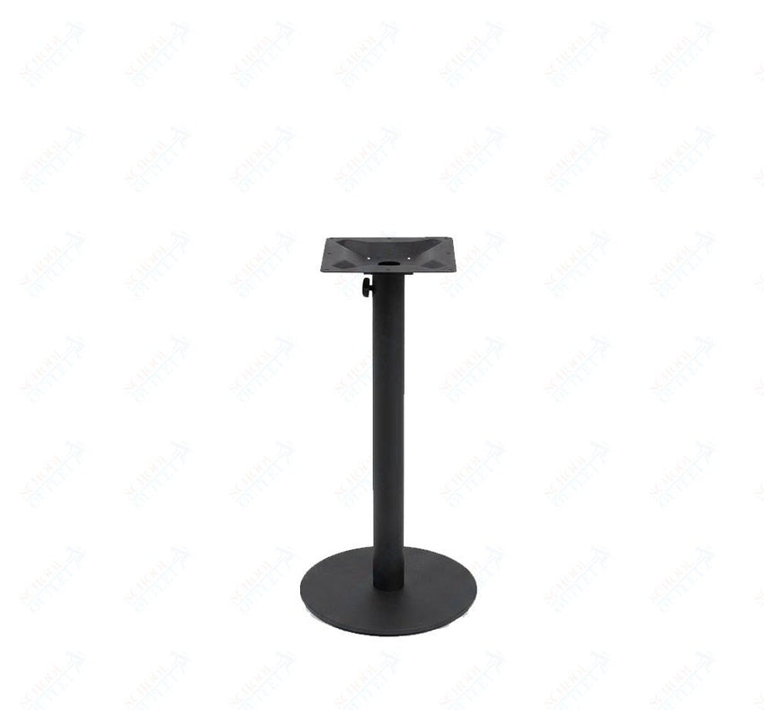 BFM Seating Margate 20" Round Base Bar Height - Zinc Plated Cast Iron Bottom, Stainless Steel Column - Umbrella Compatible 41"H (BFM - PHTB20R) - SchoolOutlet