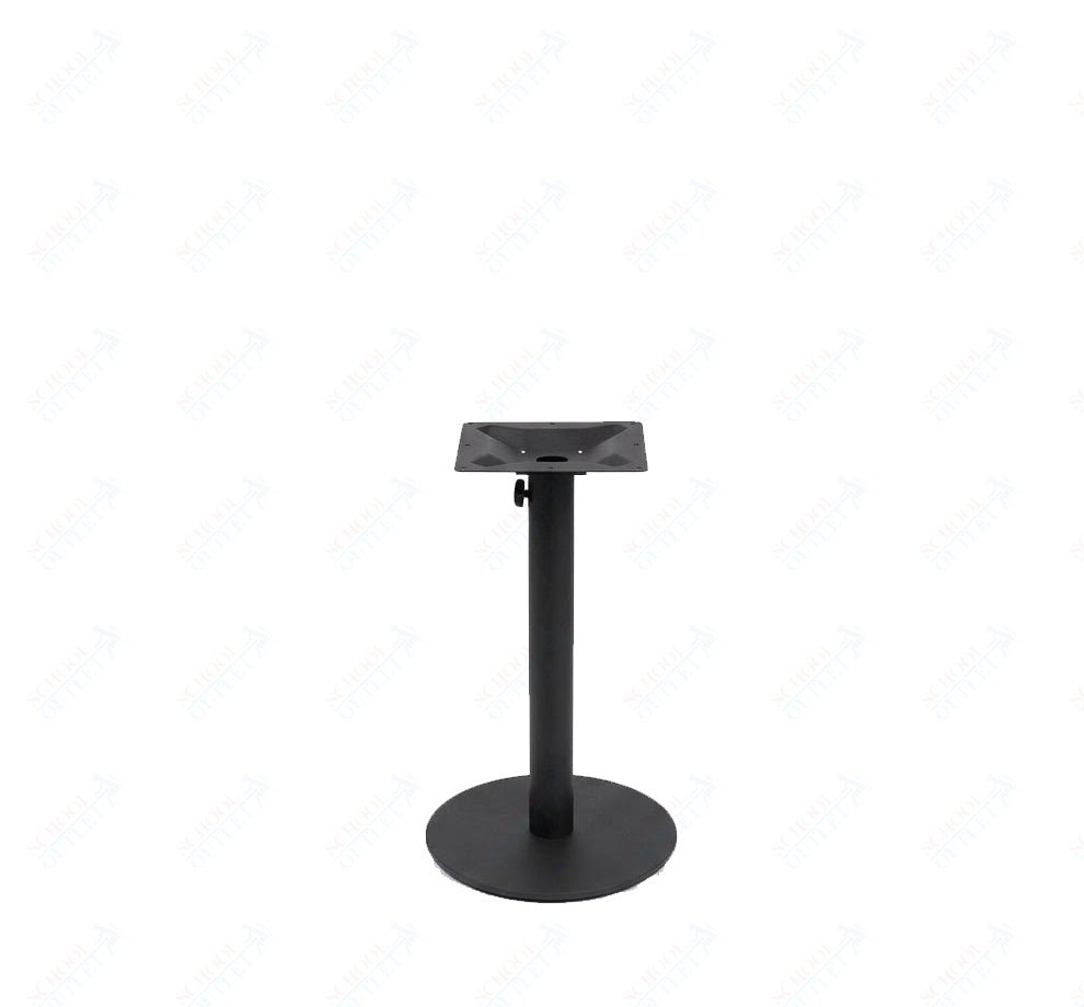 BFM Seating Margate 20" Round Base Dining Height - Zinc Plated Cast Iron Bottom, Stainless Steel Column - Umbrella Compatible 28"H (BFM - PHTB20R) - SchoolOutlet