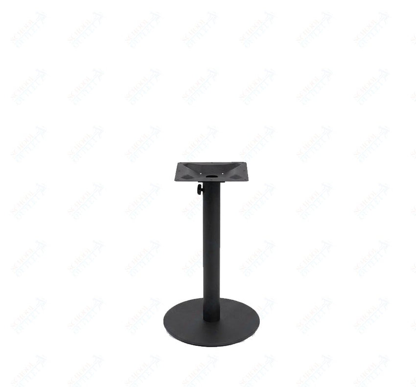 BFM Seating Margate 20" Round Base Dining Height - Zinc Plated Cast Iron Bottom, Stainless Steel Column - Umbrella Compatible 28"H (BFM - PHTB20R) - SchoolOutlet