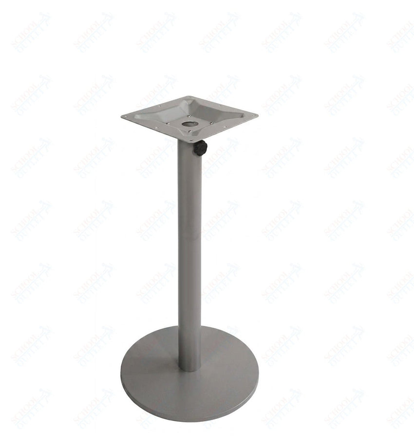 BFM Seating Margate 20" Round Base Bar Height - Zinc Plated Cast Iron Bottom, Stainless Steel Column - Umbrella Compatible 41"H (BFM - PHTB20R) - SchoolOutlet