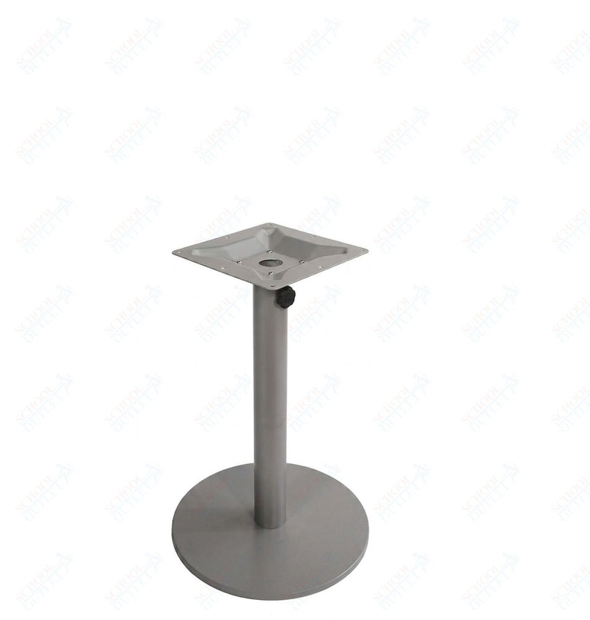 BFM Seating Margate 20" Round Base Dining Height - Zinc Plated Cast Iron Bottom, Stainless Steel Column - Umbrella Compatible 28"H (BFM - PHTB20R) - SchoolOutlet