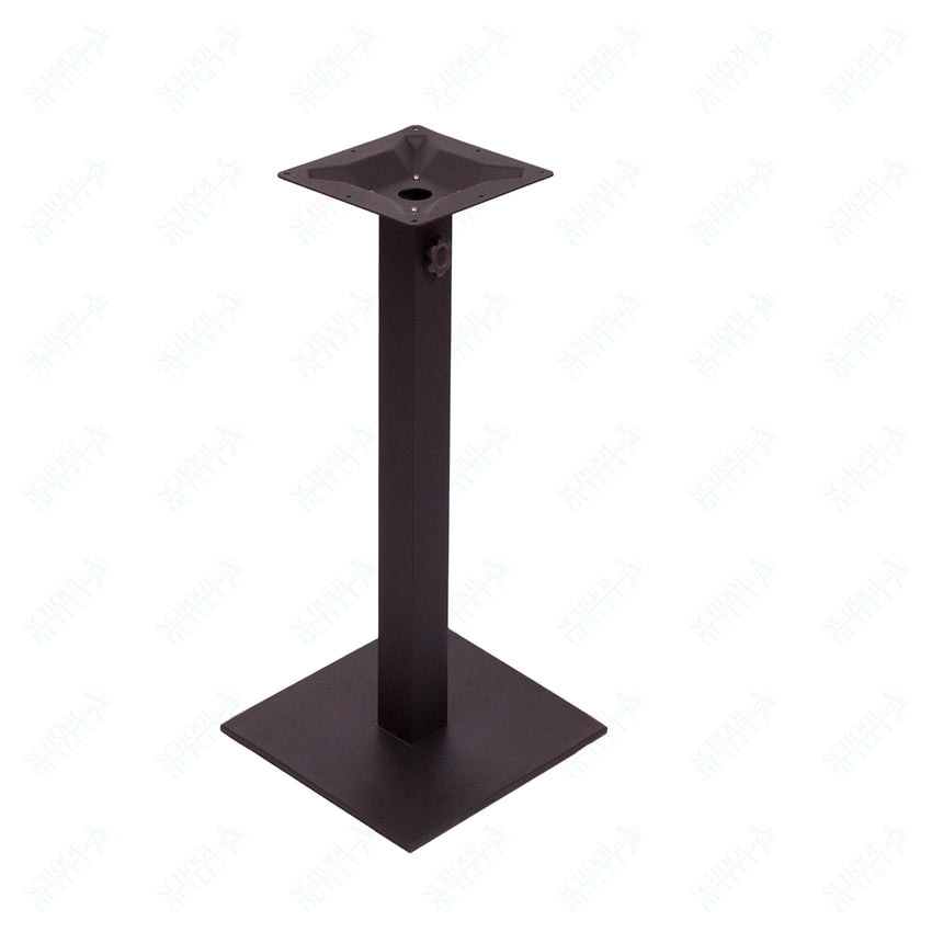 BFM Seating Margate 41"H Bar Height - Zinc Plated Cast Iron Bottom, Stainless Steel Column - Umbrella Compatible (BFM - PHTB20SQ) - SchoolOutlet