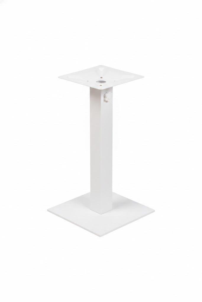 BFM Seating Margate 20" Square Base - Zinc Plated Cast Iron Bottom, Stainless Steel Column - Umbrella Compatible (BFM - PHTB20SQ) - SchoolOutlet