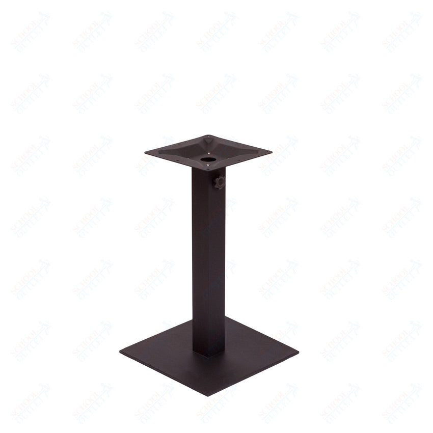 BFM Seating Margate 28"H Dining Height - Zinc Plated Cast Iron Bottom, Stainless Steel Column - Umbrella Compatible (BFM - PHTB20SQ) - SchoolOutlet