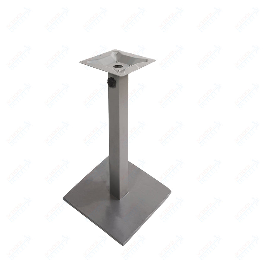 BFM Seating Margate 41"H Bar Height - Zinc Plated Cast Iron Bottom, Stainless Steel Column - Umbrella Compatible (BFM - PHTB20SQ) - SchoolOutlet