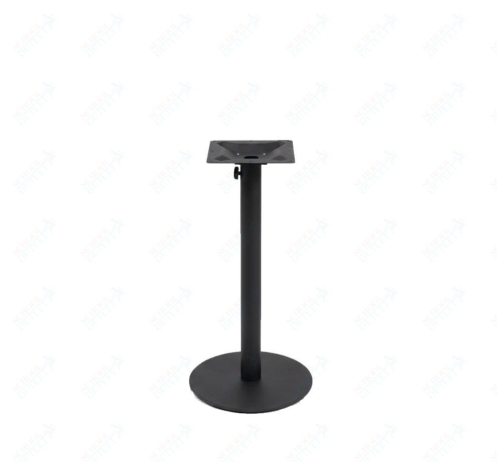 BFM Seating Margate 24" Round Base Bar Height - Zinc Plated Cast Iron Bottom, Stainless Steel Column - Umbrella Compatible 41"H (BFM - 1PHTB24RT) - SchoolOutlet