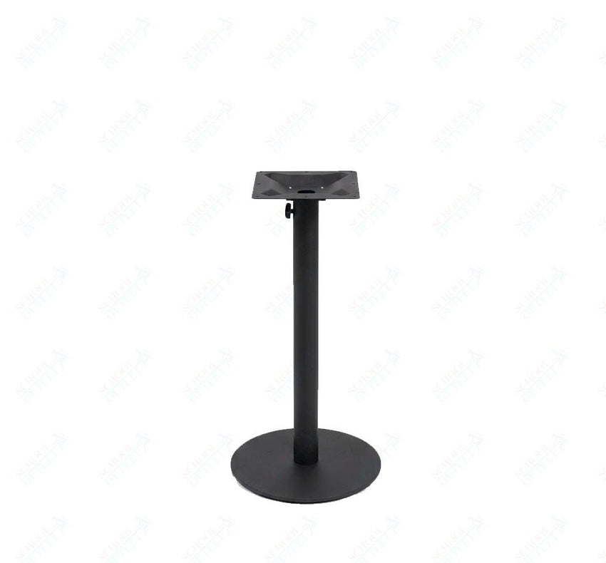 BFM Seating Margate 24" Round Base Bar Height - Zinc Plated Cast Iron Bottom, Stainless Steel Column - Umbrella Compatible 41"H (BFM - 1PHTB24RT) - SchoolOutlet