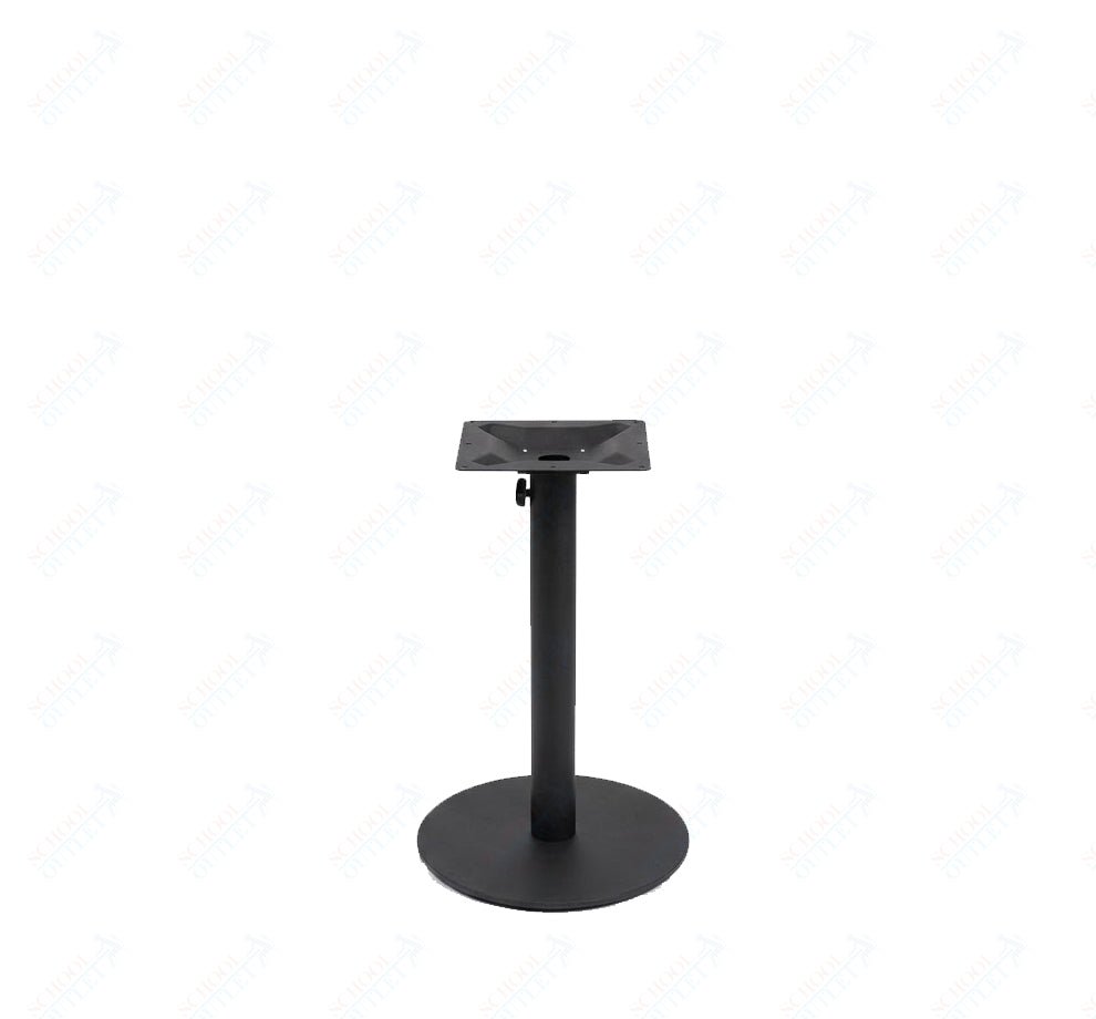 BFM Seating Margate 24" Round Base Dining Height - Zinc Plated Cast Iron Bottom, Stainless Steel Column - Umbrella Compatible 28"H (BFM - PHTB24R) - SchoolOutlet