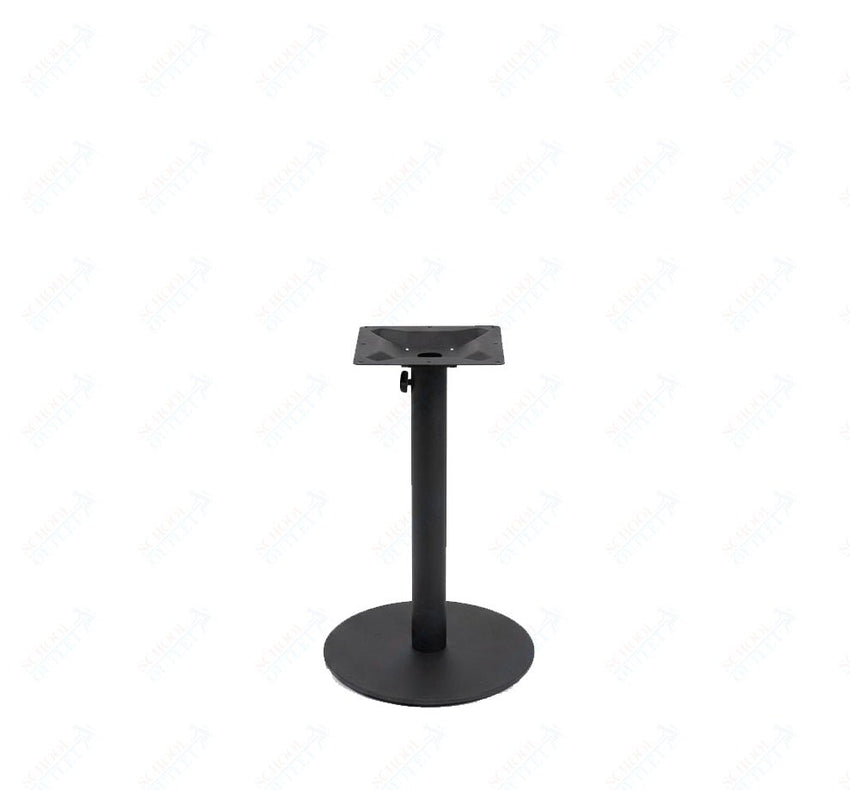 BFM Seating Margate 24" Round Base Dining Height - Zinc Plated Cast Iron Bottom, Stainless Steel Column - Umbrella Compatible 28"H (BFM - PHTB24R) - SchoolOutlet