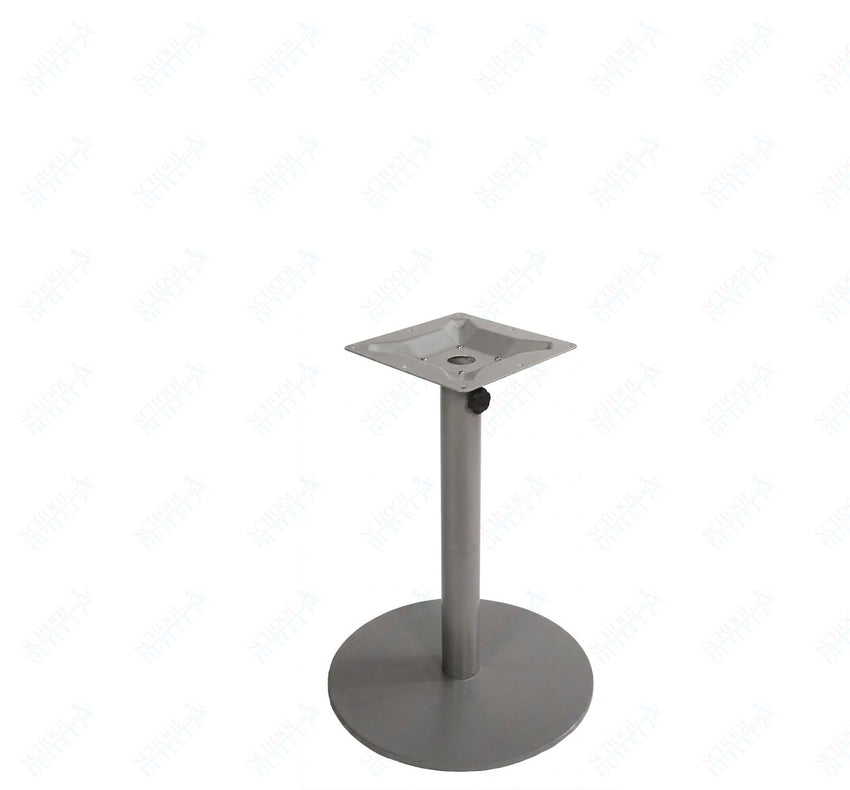 BFM Seating Margate 24" Round Base Dining Height - Zinc Plated Cast Iron Bottom, Stainless Steel Column - Umbrella Compatible 28"H (BFM - PHTB24R) - SchoolOutlet