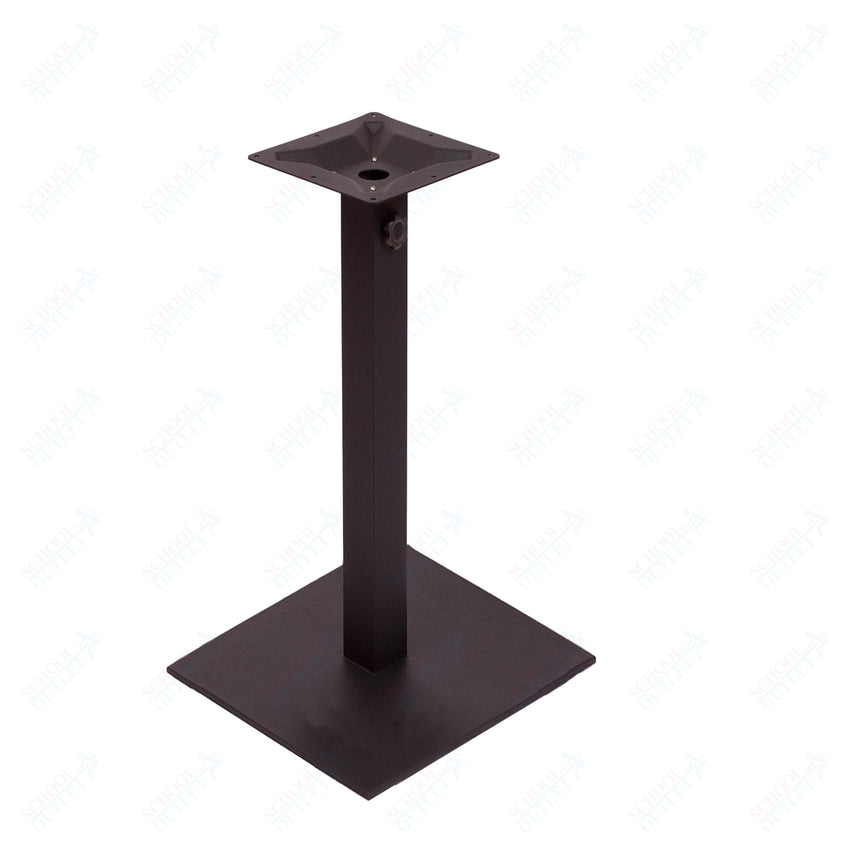 BFM Seating Margate 41"H Bar Height - Zinc Plated Cast Iron Bottom, Stainless Steel Column - Umbrella Compatible(BFM - PHTB24SQ) - SchoolOutlet