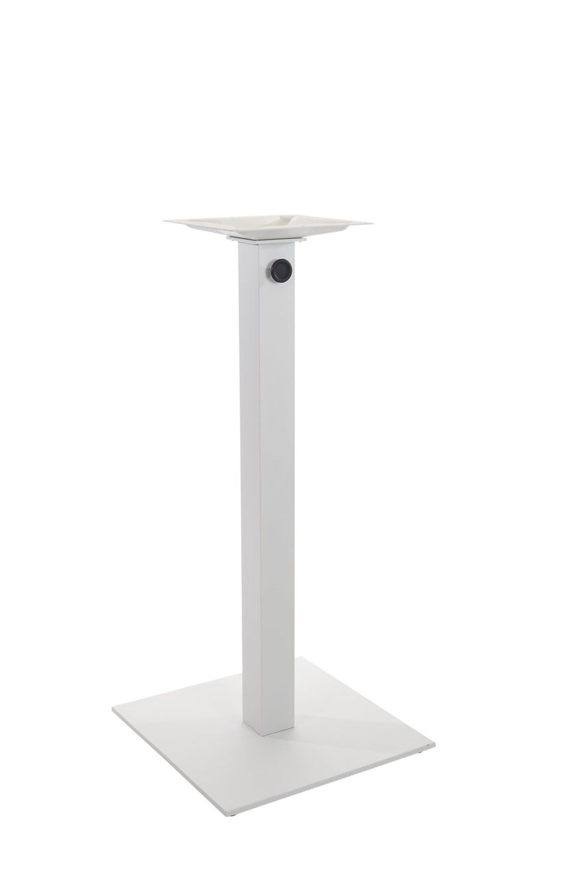 BFM Seating Margate 24" Square Bar Height Base - Zinc Plated Cast Iron Bottom, Stainless Steel Column - Umbrella Compatible(BFM - PHTB24SQ) - SchoolOutlet