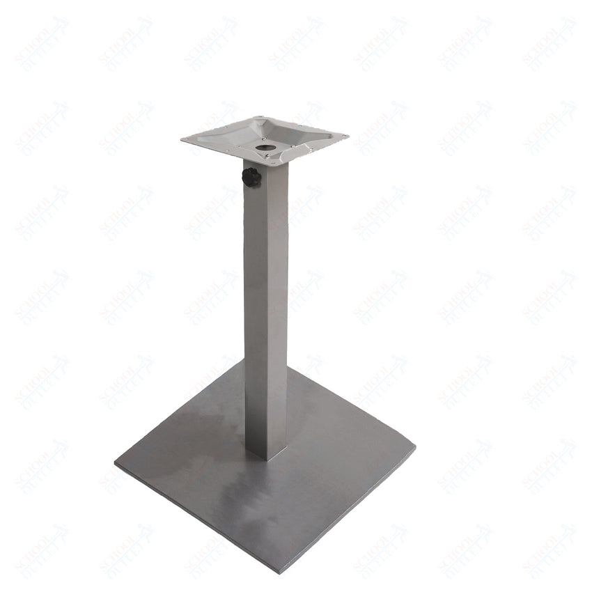 BFM Seating Margate 41"H Bar Height - Zinc Plated Cast Iron Bottom, Stainless Steel Column - Umbrella Compatible(BFM - PHTB24SQ) - SchoolOutlet