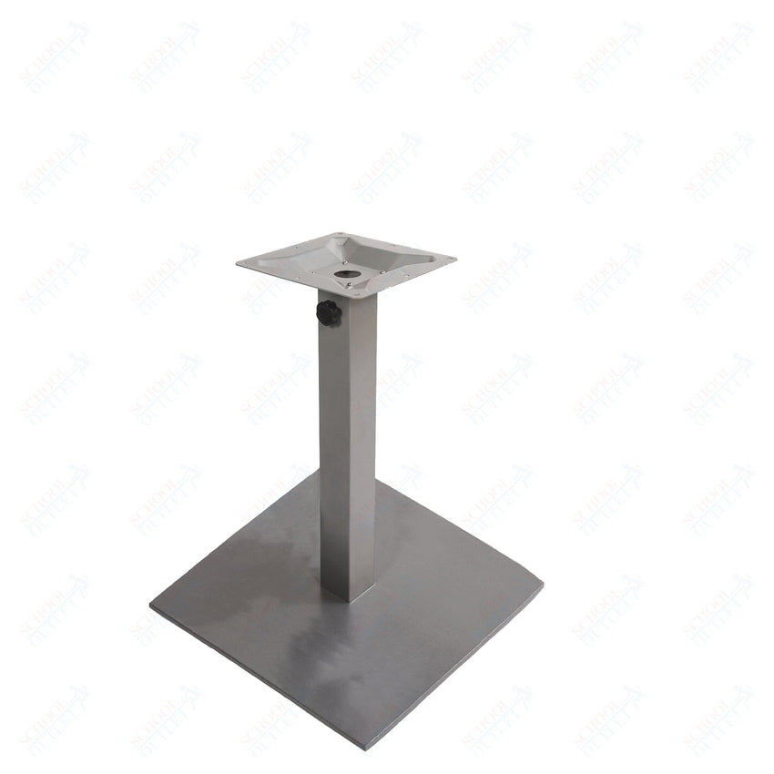 BFM Seating Margate 28"H Dining Height - Zinc Plated Cast Iron Bottom, Stainless Steel Column - Umbrella Compatible (BFM - PHTB24SQ) - SchoolOutlet