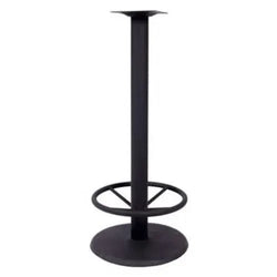 BFM Seating Stamped Steel - 18" Round Base - Bar Height with Foot-Ring - 3" Column - 7 7/8" Welded Top Plate-BFM-STB-18RTFR