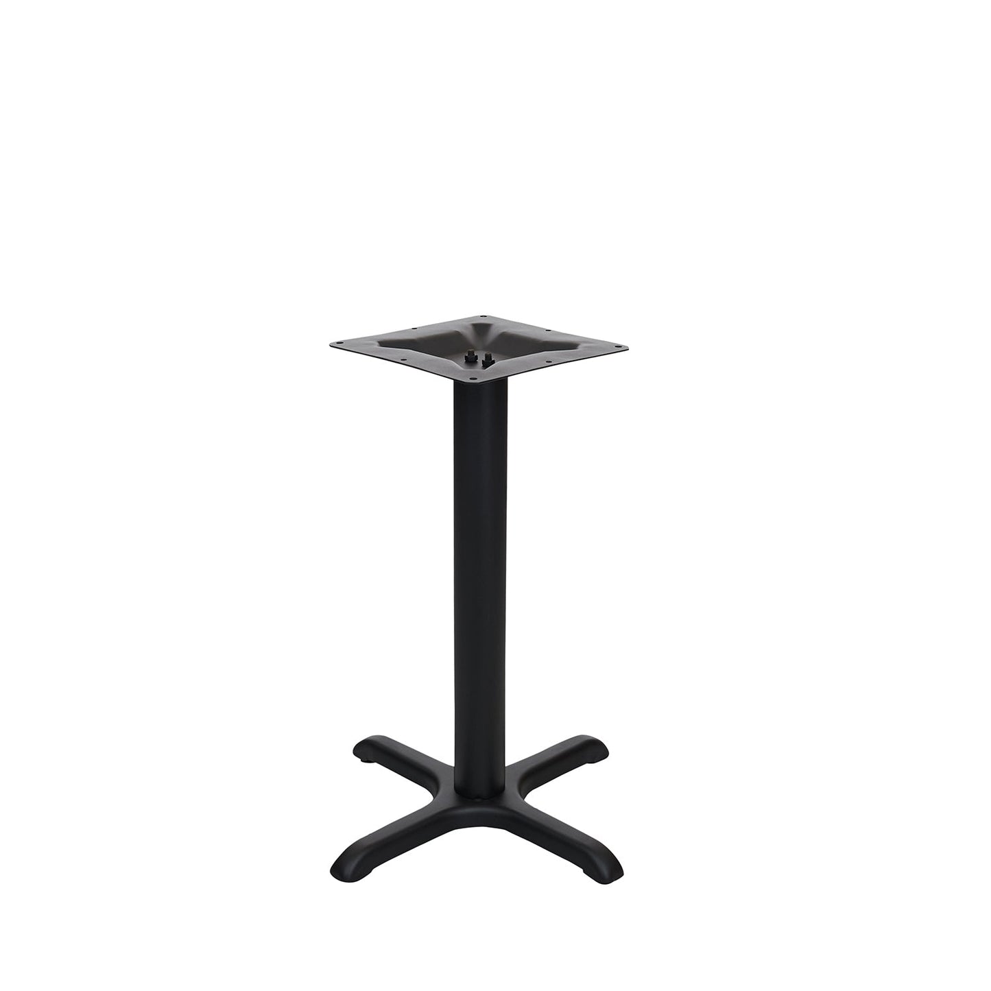 BFM Seating Stamped Steel - 22 x 22 Cross Base - Dining Height - 3" Column - 11 7/8" Bolt - On Top Plate (BFM - STB - 2222BP) - SchoolOutlet