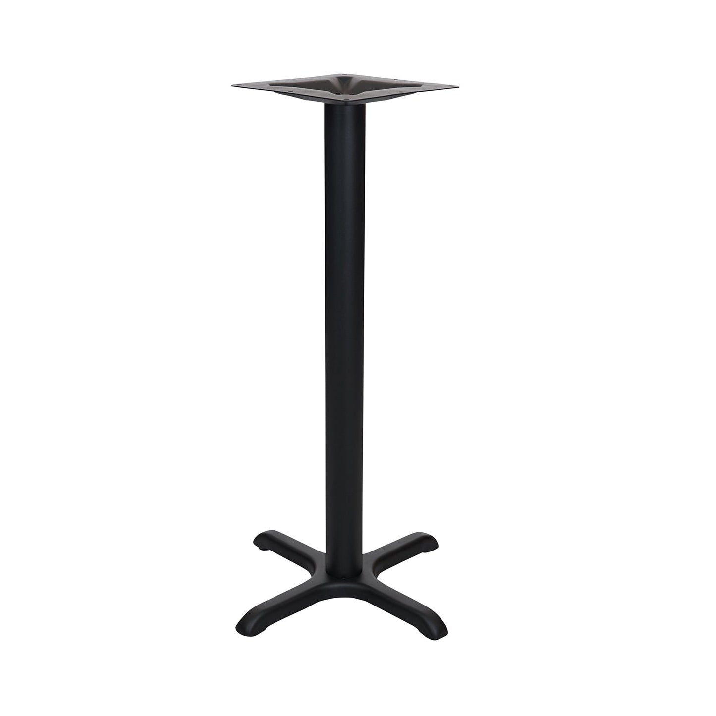 BFM Seating Stamped Steel - 22 x 22 Cross Base - Bar Height - 3" Column - 7 7/8" Welded Top Plate (BFM - STB - 2222T) - SchoolOutlet