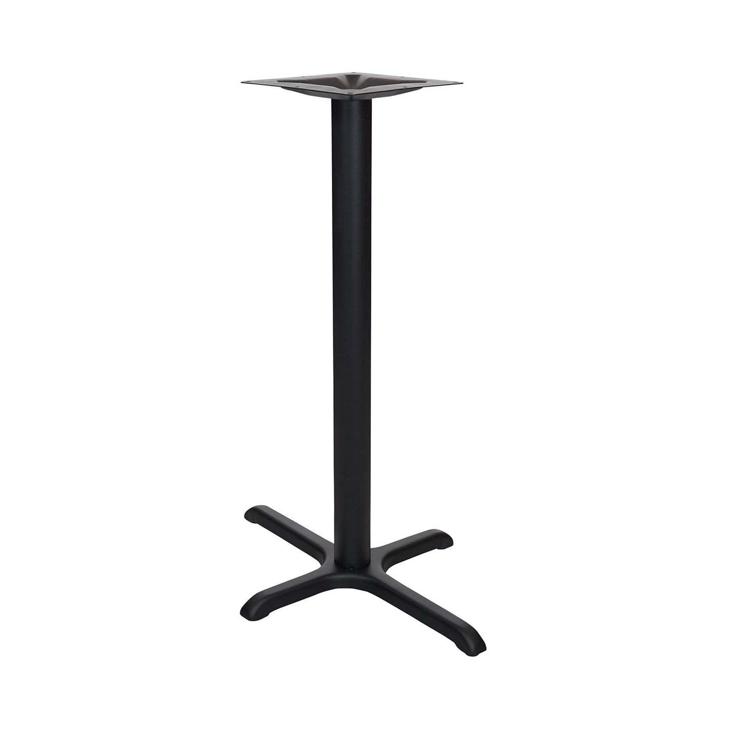 BFM Seating Stamped Steel - 22 x 22 Cross Base - Bar Height - 3" Column - 11 7/8" Bolt - On Top Plate (BFM - STB - 2222TBP) - SchoolOutlet