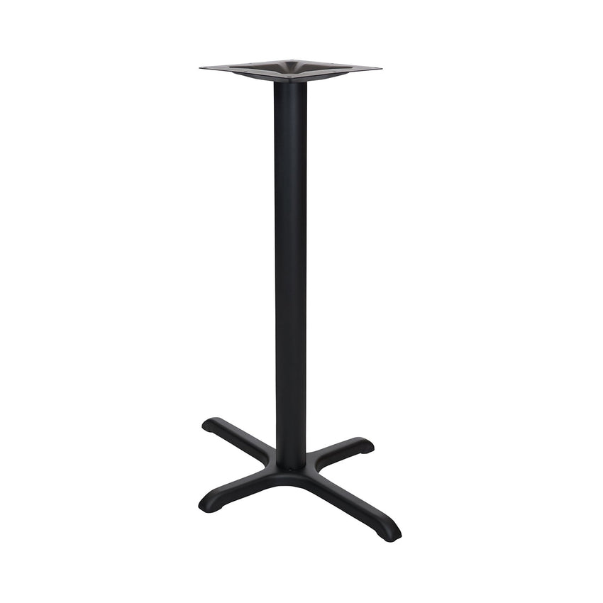 BFM Seating Stamped Steel - 22 x 22 Cross Base - Bar Height - 3" Column - 11 7/8" Bolt - On Top Plate (BFM - STB - 2222TBP) - SchoolOutlet