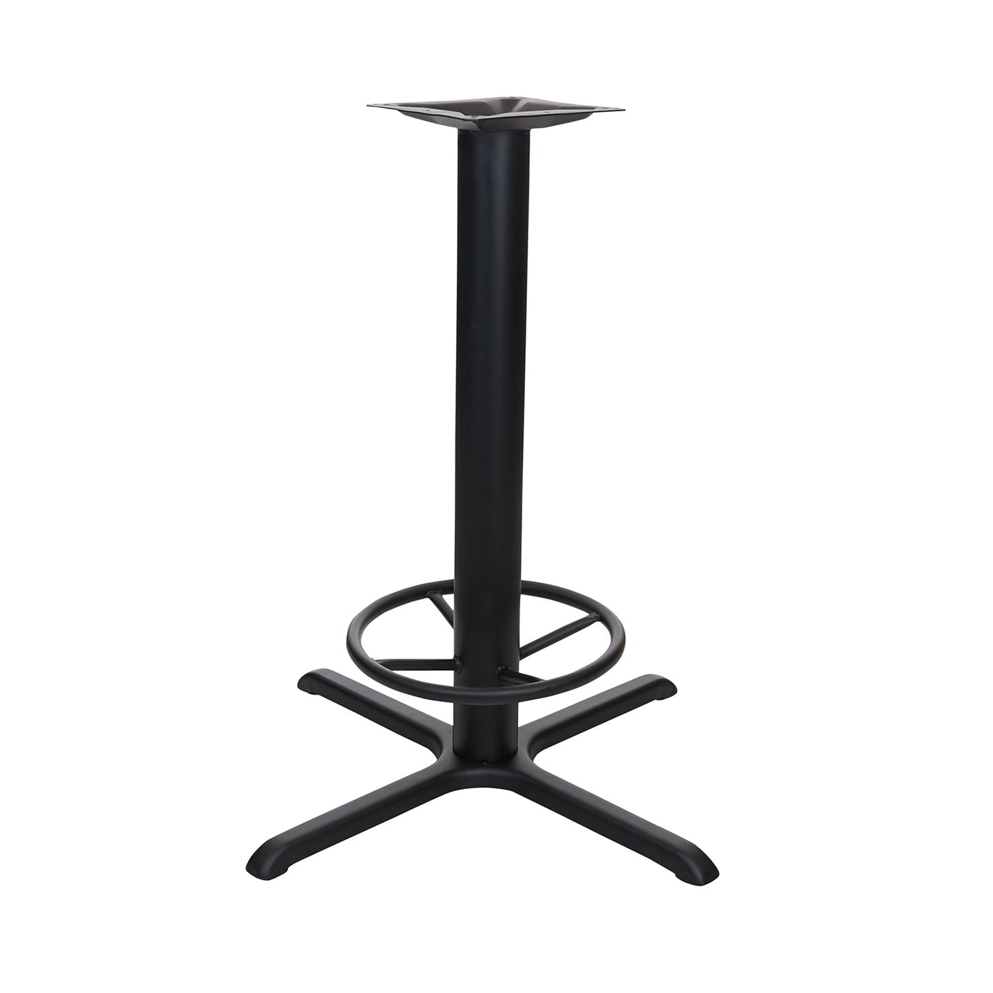 BFM Seating Stamped Steel - 22 x 22 Cross Base - Bar Height with Foot - Ring - 3" Column - 7 7/8" Welded Top Plate(BFM - STB - 2222TFR) - SchoolOutlet