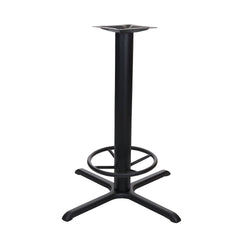 BFM Seating Stamped Steel - 22 x 22 Cross Base - Bar Height with Foot-Ring - 3" Column - 7 7/8" Welded Top Plate(BFM-STB-2222TFR)