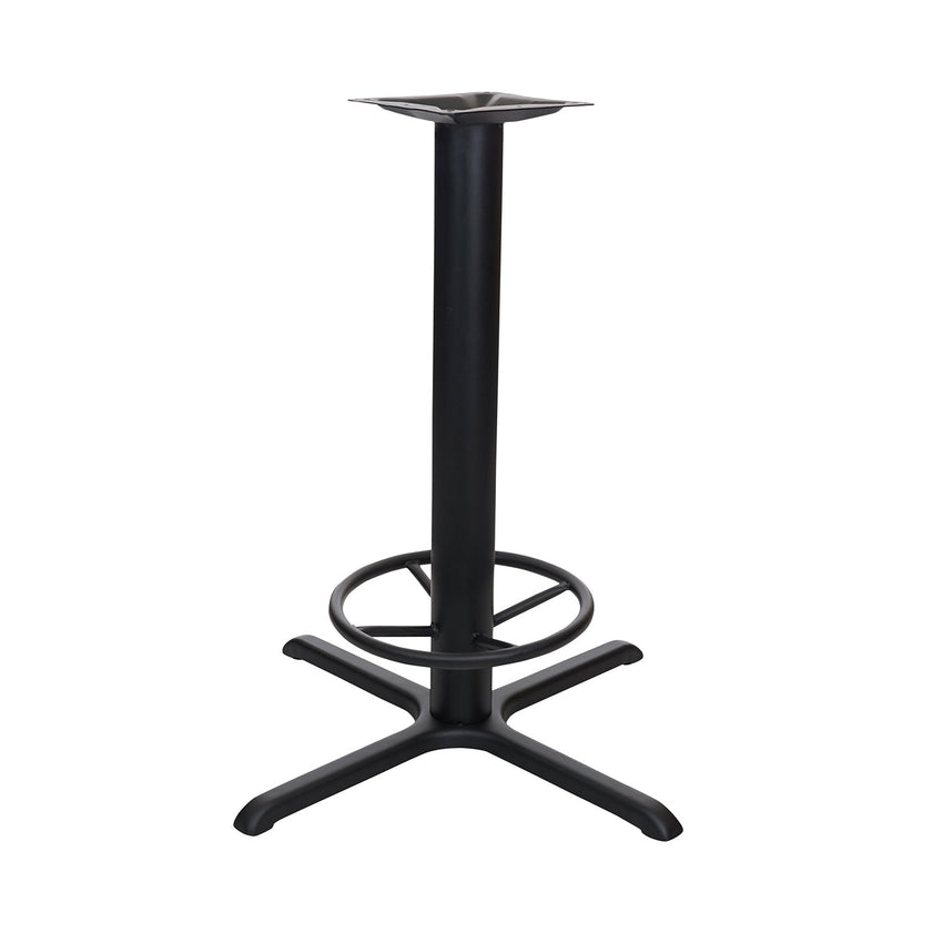 BFM Seating Stamped Steel - 22 x 22 Cross Base - Bar Height with Foot - Ring - 3" Column - 7 7/8" Welded Top Plate(BFM - STB - 2222TFR) - SchoolOutlet