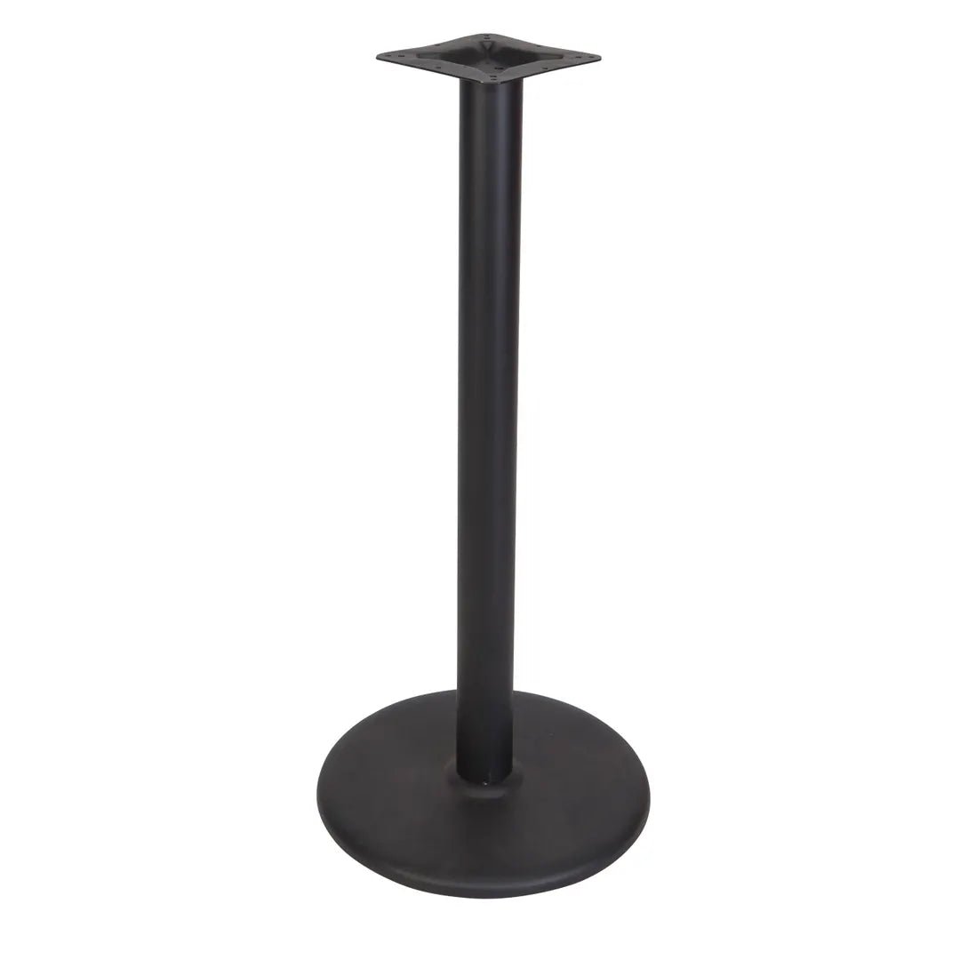 BFM Seating Stamped Steel - 22" Round Base - Bar Height - 4" Column - 11 7/8" Bolt - On Top Plate (BFM - STB - 224RTBP) - SchoolOutlet