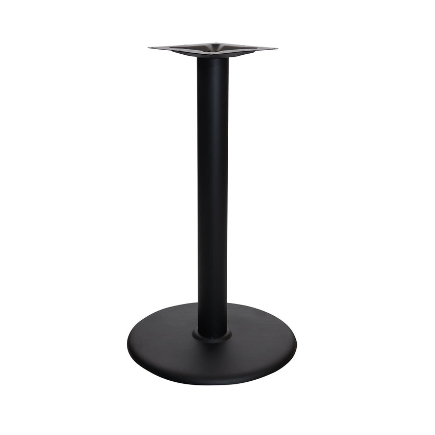 BFM Seating Stamped Steel - 22" Round Base - Bar Height - 3" Column - 11 7/8" Bolt - On Top Plate (BFM - STB - 22RTBP) - SchoolOutlet