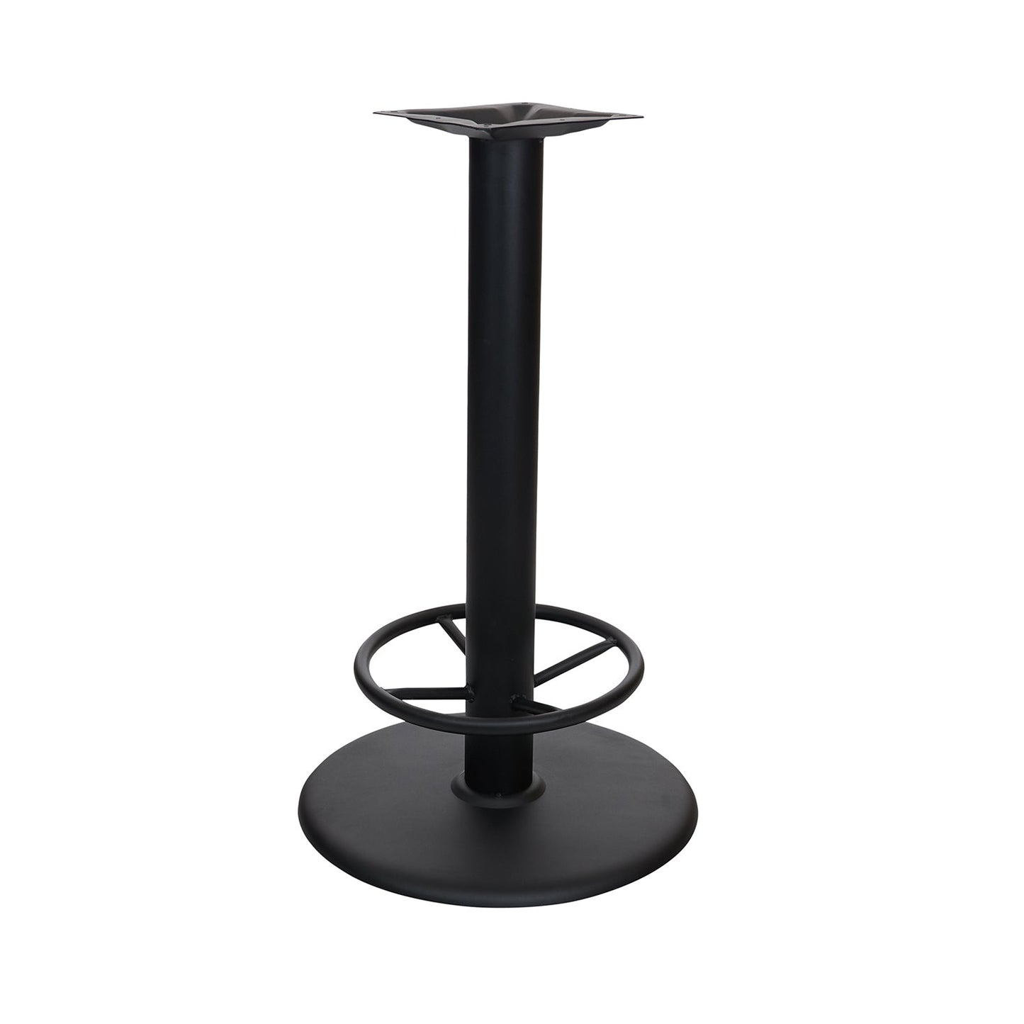 BFM Seating Stamped Steel - 22" Round Base - Bar Height with Foot - Ring - 3" Column - 7 7/8" Welded Top Plate(BFM - STB - 22RTFR) - SchoolOutlet