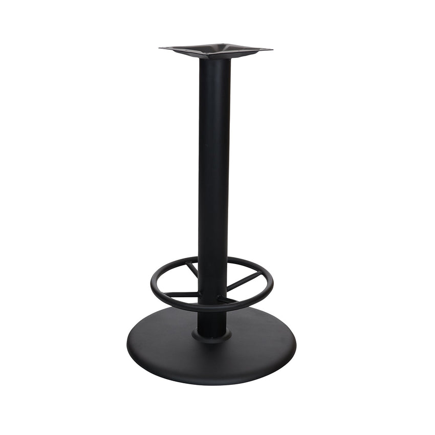 BFM Seating Stamped Steel - 22" Round Base - Bar Height with Foot - Ring - 3" Column - 7 7/8" Welded Top Plate(BFM - STB - 22RTFR) - SchoolOutlet