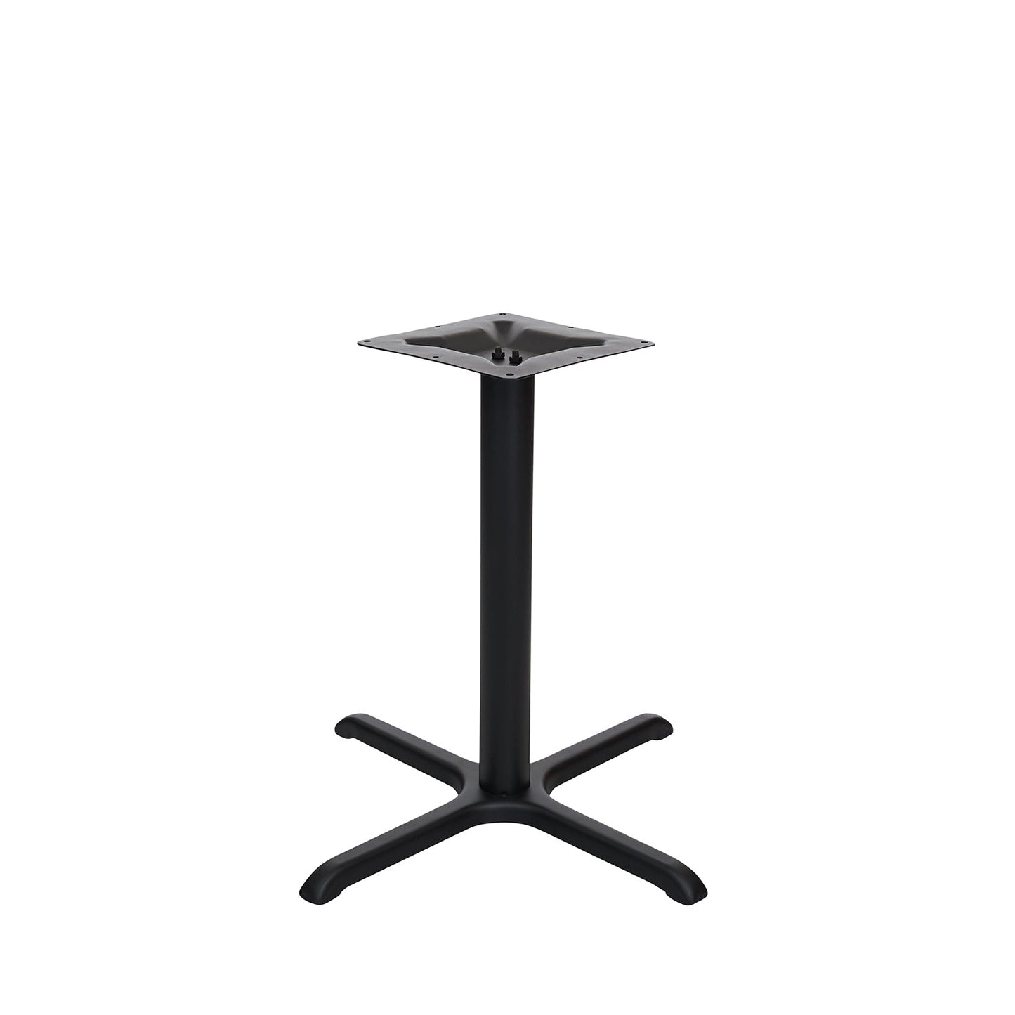 BFM Seating Stamped Steel - 24 x 30 Cross Base - Dining Height - 4" Column - 11 7/8" Bolt - On Top Plate (BFM - STB - 24304BP) - SchoolOutlet