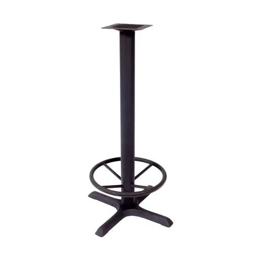 BFM Seating Stamped Steel - 30 x 30 Cross Base - Bar Height with Foot - Ring - 3" Column - 7 7/8" Welded Top Plate(BFM - STB - 3030TFR) - SchoolOutlet