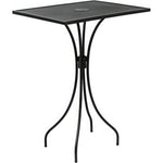 BFM Seating Barnegat Bar Height Table 24x32 E - Coated, Powder Coated Micro - Mesh Steel - Black - Umbrella hole - (BFM - SU2432BL - T) - SchoolOutlet