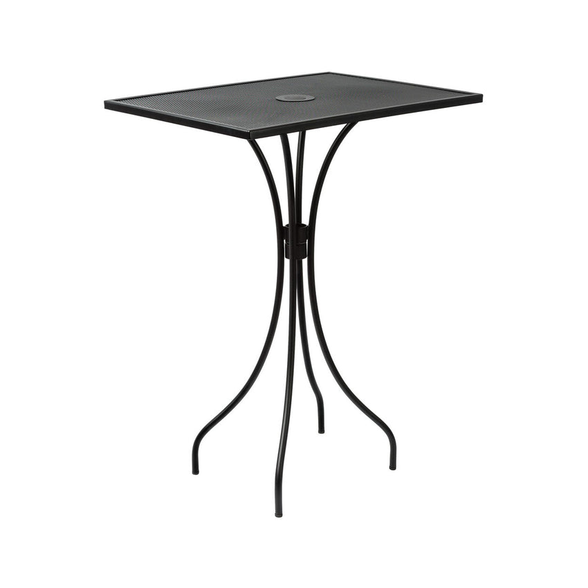 BFM Seating Barnegat Bar Height Table 24x32 E - Coated, Powder Coated Micro - Mesh Steel - Black - Umbrella hole - (BFM - SU2432BL - T) - SchoolOutlet