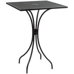 BFM Seating Barnegat Bar Height Table 30x30 E - Coated, Powder Coated Micro - Mesh Steel - Black - Umbrella hole - (SU3030BL - T) - SchoolOutlet