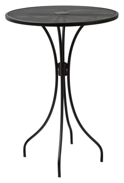 BFM Seating Barnegat Bar Height Table 30" Round E-Coated, Powder Coated Micro-Mesh Steel - Black - Umbrella hole