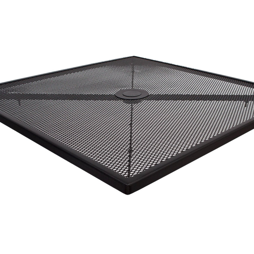 BFM Seating Barnegat Bar Height Table 36x36 E - Coated, Powder Coated Micro - Mesh Steel - Black - Umbrella hole - (BFM - SU3636BL - T - SchoolOutlet