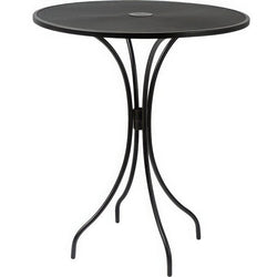 BFM Seating Barnegat Bar Height Table 36" Round E-Coated, Powder Coated Micro-Mesh Steel - Black - Umbrella hole - (BFM-SU36RBL-T)