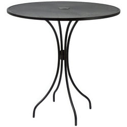 BFM Seating Barnegat Bar Height Table 42" Round E-Coated, Powder Coated Micro-Mesh Steel - Black - Umbrella hole - (BFM-SU42RBL-T
