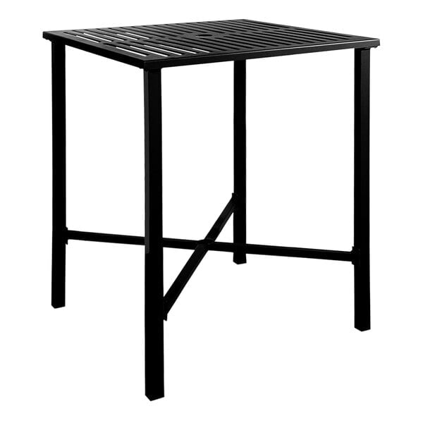 BFM Seating Daytona 32x32 Bar Height Table - E - Coated - Powder Coated Steel - With Umbrella Hole - (BFM - SUD3232T) - SchoolOutlet