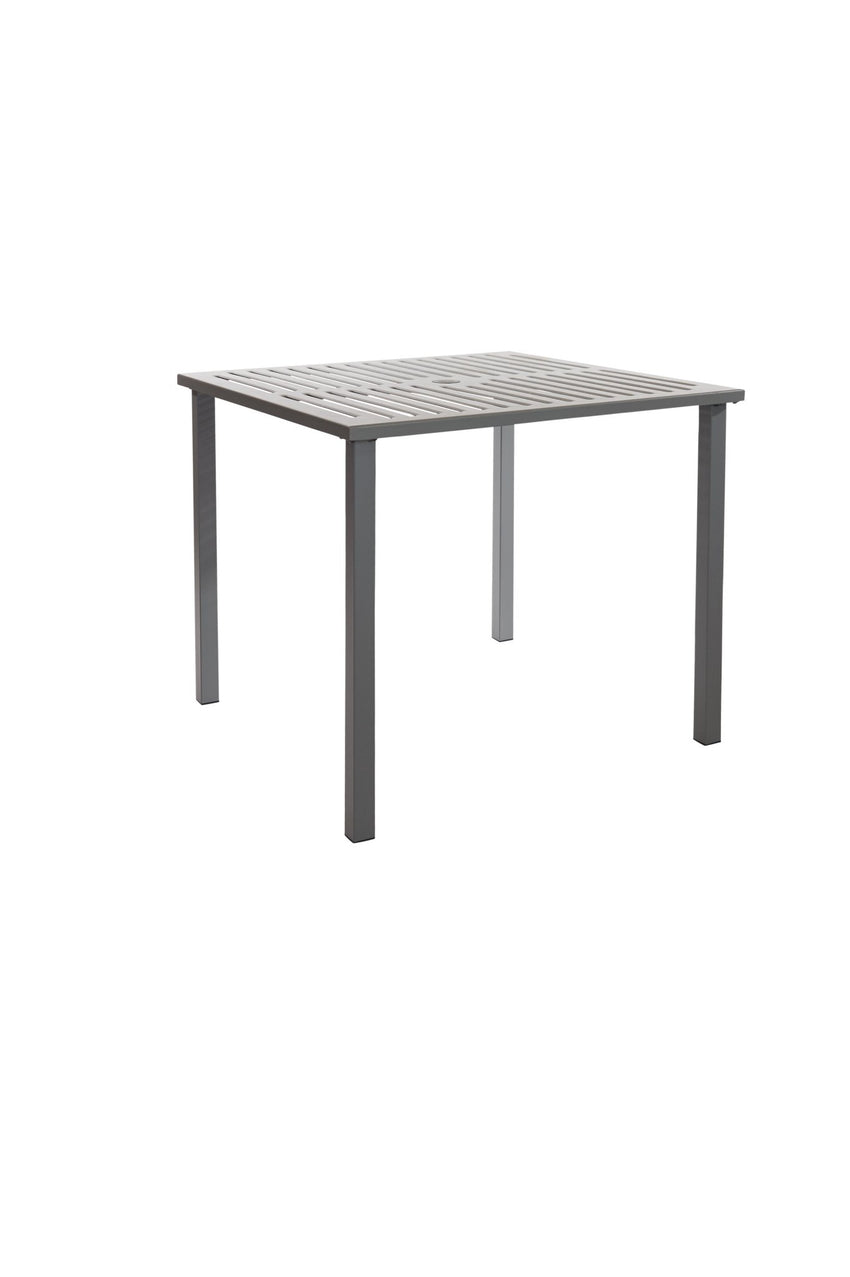 BFM Seating Daytona 32x32 Dining Height Table - E - Coated - Powder Coated Steel - With Umbrella Hole - (BFM - SUD3232) - SchoolOutlet