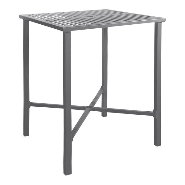 BFM Seating Daytona 32x32 Bar Height Table - E - Coated - Powder Coated Steel - With Umbrella Hole - (BFM - SUD3232T) - SchoolOutlet