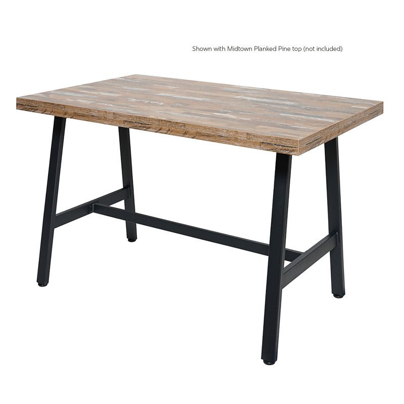 BFM Seating Atlas A - Frame 30 x 48" Bar Height Table Base - Sand Black - (BFM - TBA2 - 3048T) - SchoolOutlet