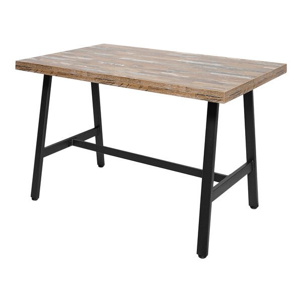 BFM Seating Atlas A - Frame 30 x 60" Dining Height Table Base - Sand Black - (BFM - TBA2 - 3060) - SchoolOutlet
