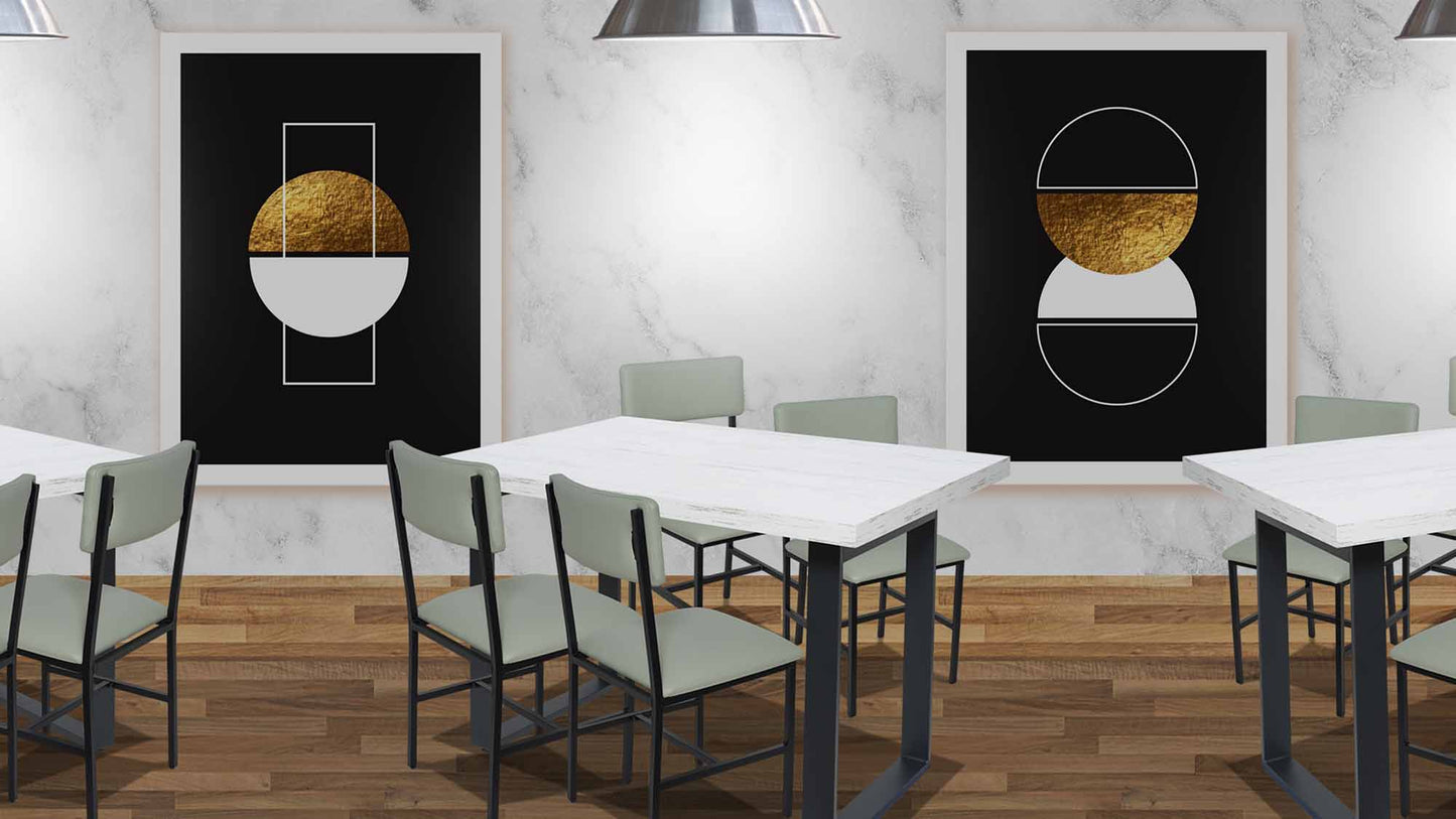 BFM Seating Urban - Loop Frame 30 x 72" Bar Height Table Base - Sand Black - (BFM - TBU2 - 3072T) - SchoolOutlet