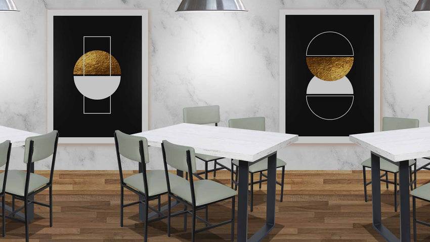 BFM Seating Urban - Loop Frame 30 x 72" Bar Height Table Base - Sand Black - (BFM - TBU2 - 3072T) - SchoolOutlet