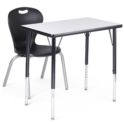 Bintiva Chair and Table Set - ZUUL Black 16"H Chair - 18"D x 30"W Black Activity Table